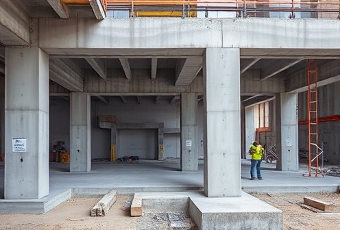 Grey Structure Work and concrete construction