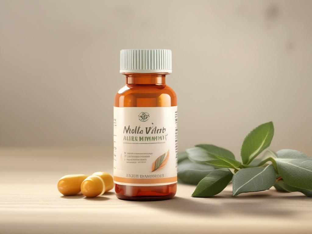 A high resolution image of a Daily Vitality Multivitamin bottle,