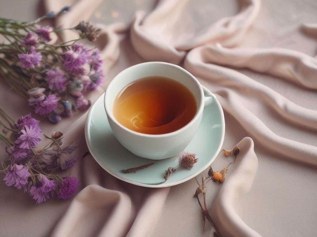 A serene high resolution image of a steaming cup of