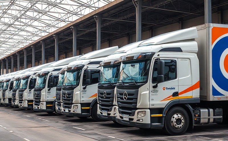 Professional logistics trucks fleet at warehouse
