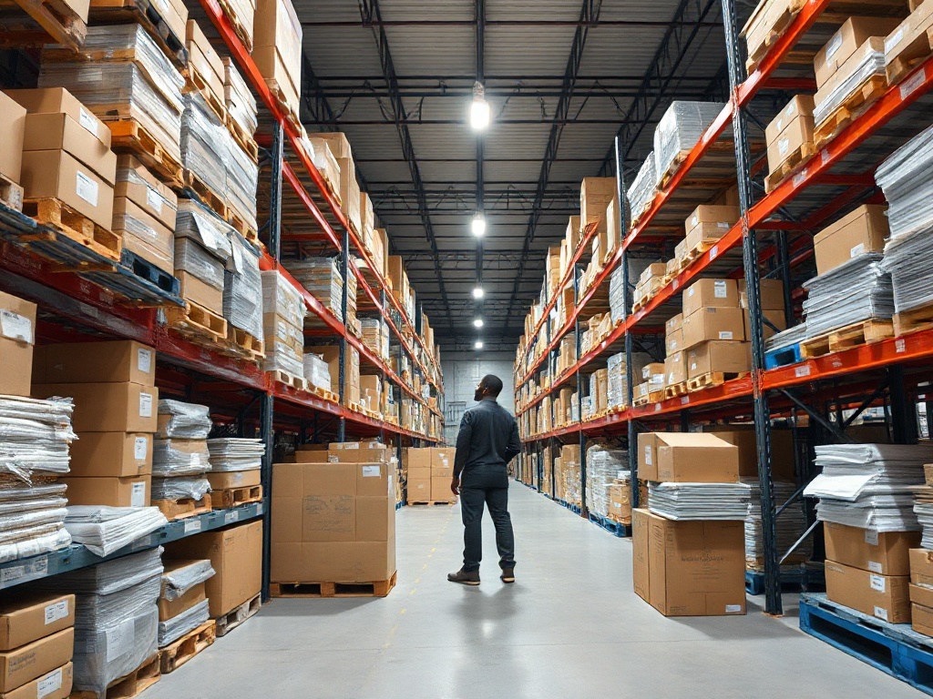 Professional warehouse with organized supplies
