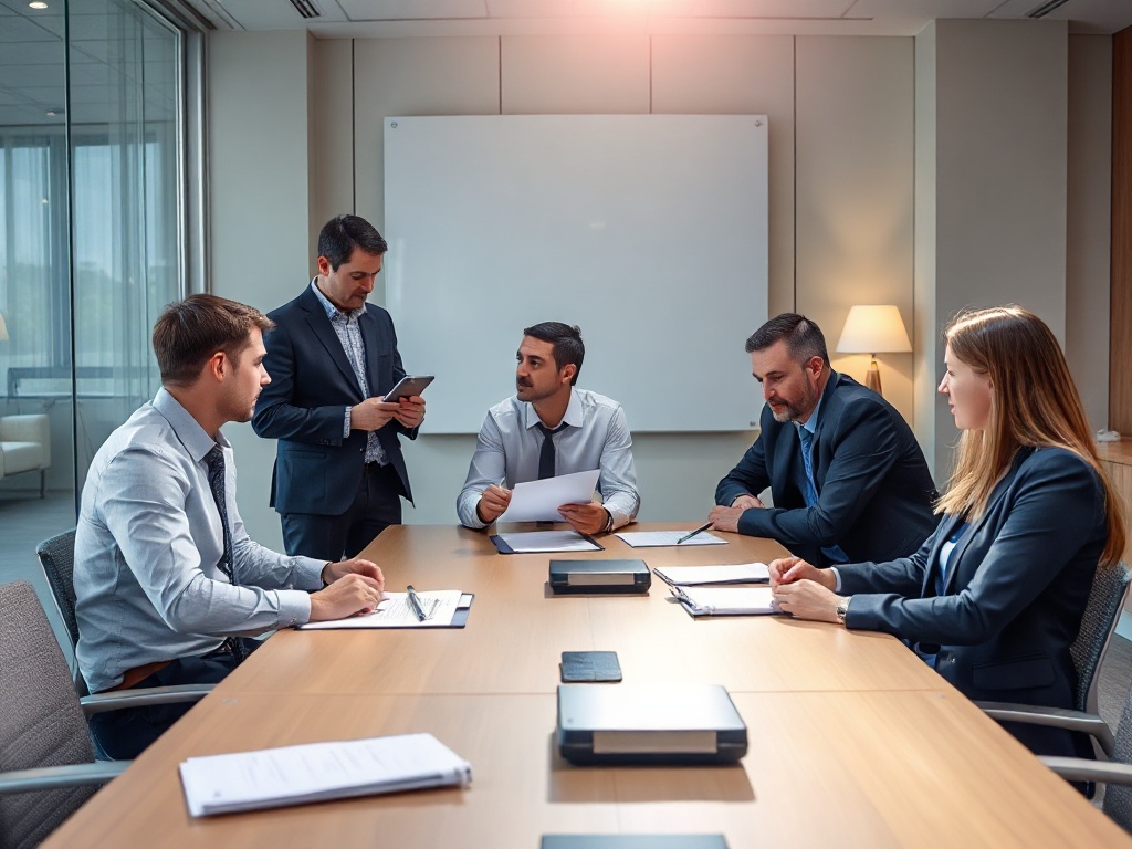 Professional contract procurement business meeting