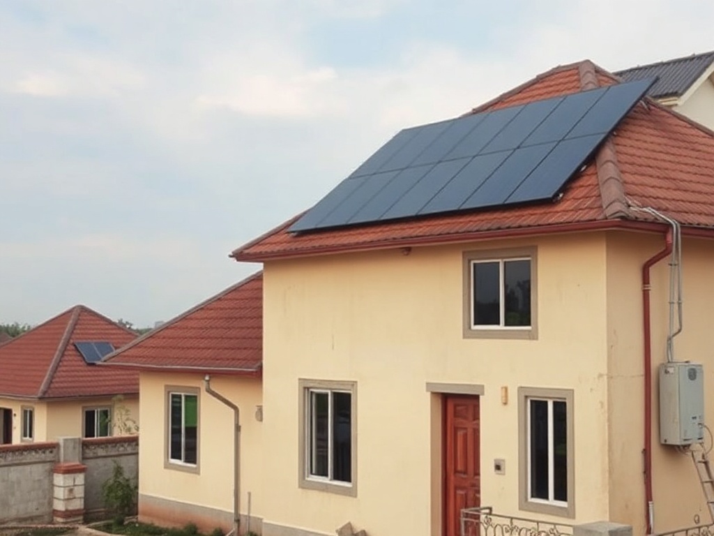 Residential solar installation on home