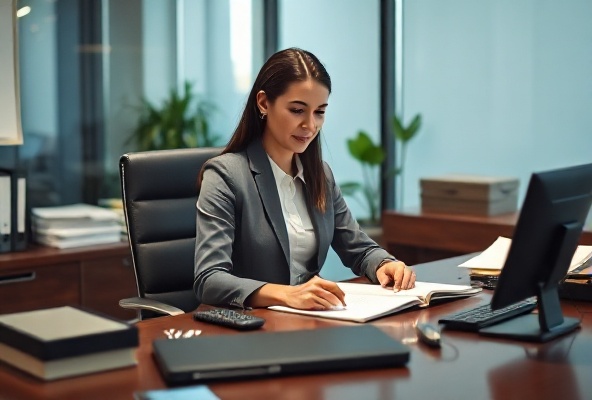 Professional secretary office workspace