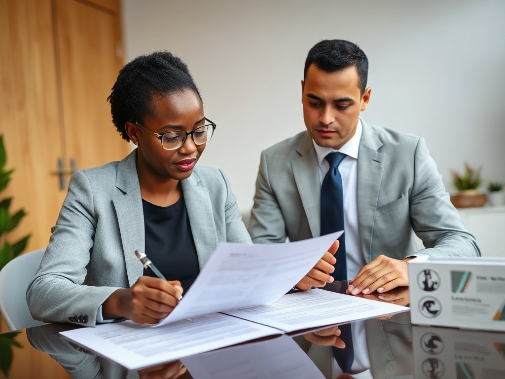 Professional business contract signing