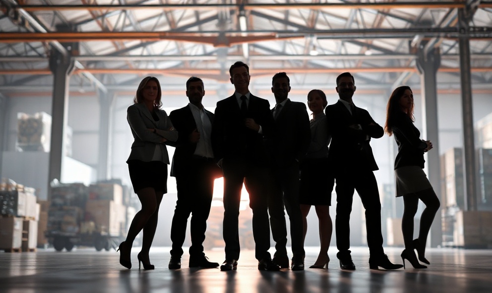 Professional team working together