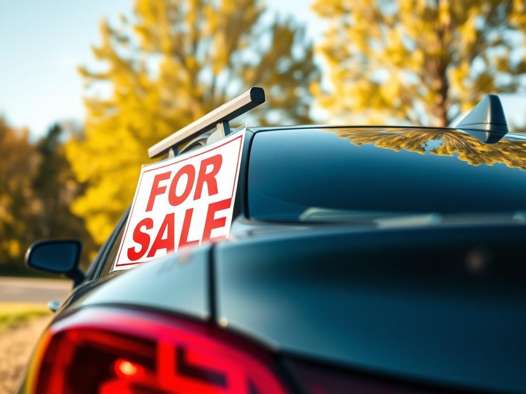 A close up shot of a for sale sign attached