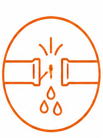 Burst or leaking pipe icon