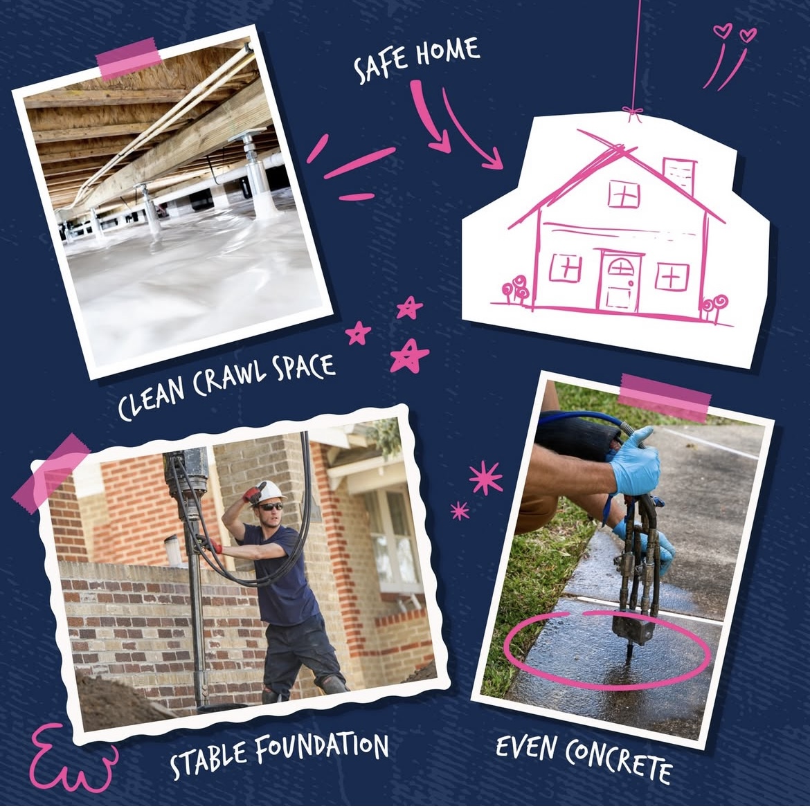 Project collage showcasing multiple repairs