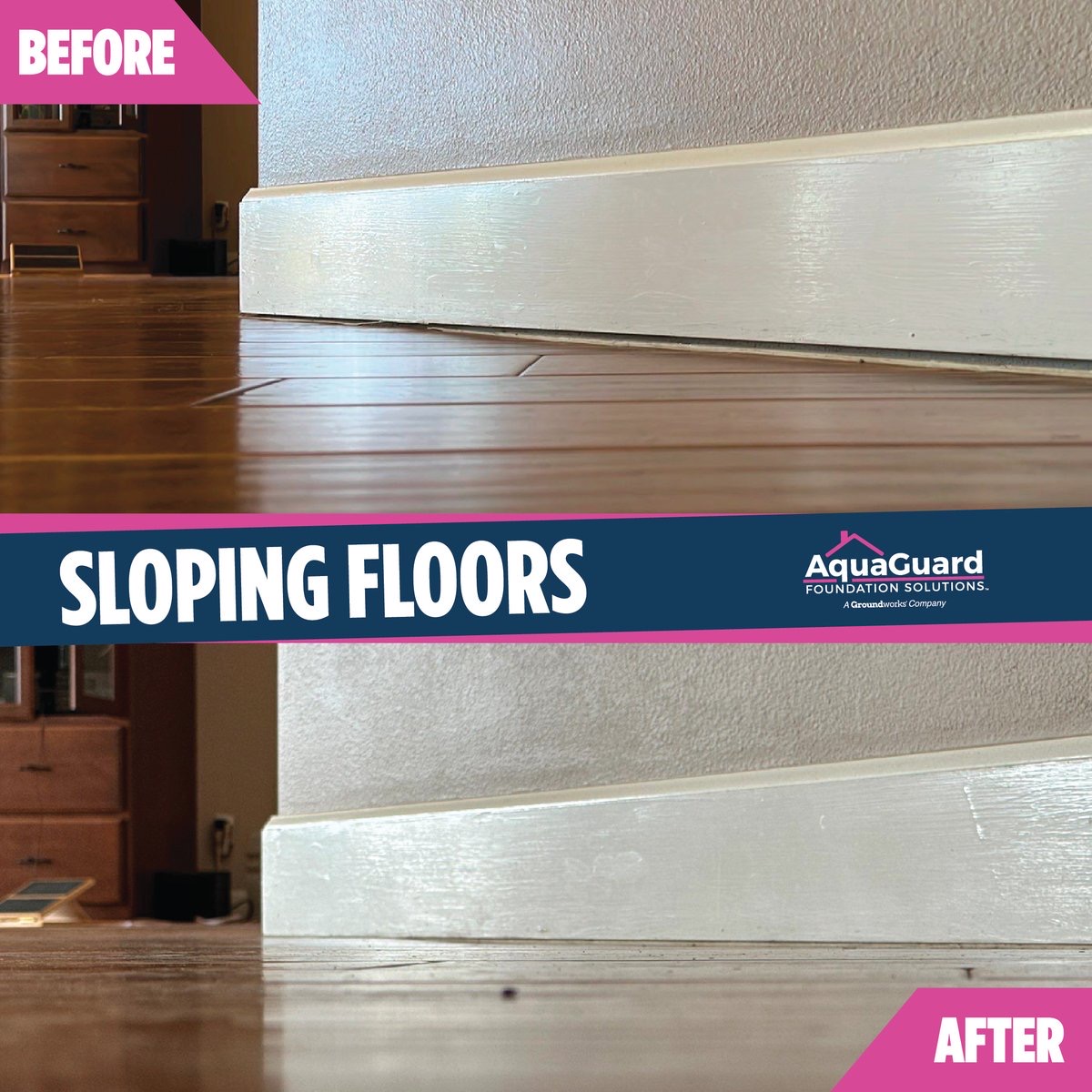 Foundation settlement and floor level inspection