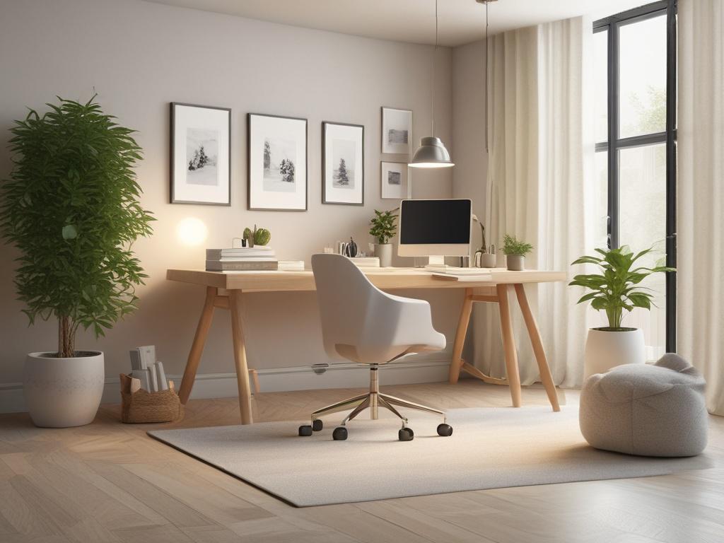 A calming wellness consultation room with a single desk and