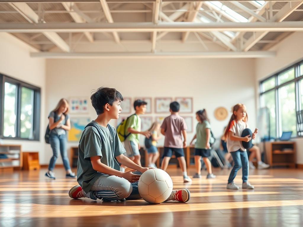 Students participating in various extracurricular activities, such as sports and arts, in a vibrant and inviting setting.