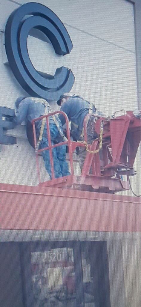 Sign installation project at church in Kansas City