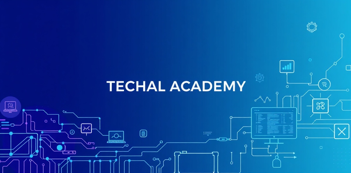 Futuristic digital academy interface