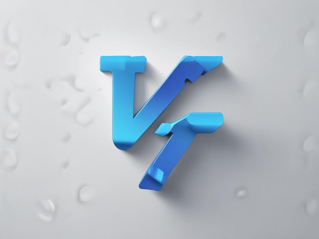 A close-up shot of a vibrant, AI-generated logo design, set against a clean white background. The logo features bold, modern typography in shades of blue, symbolizing innovation and creativity. The composition is simple with a focus on the logo itself.