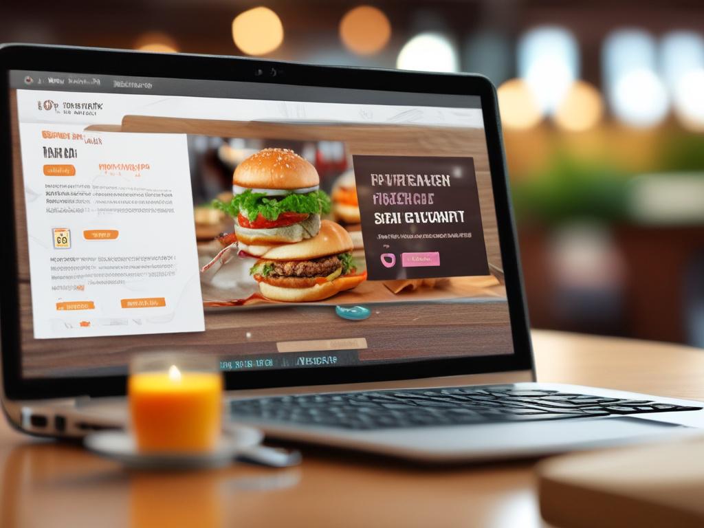 A stunning close up of a restaurant website displayed on