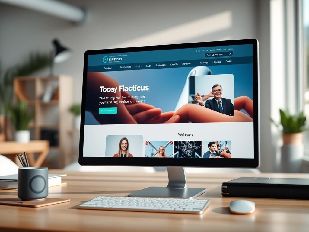 A close up shot of a modern website design displayed