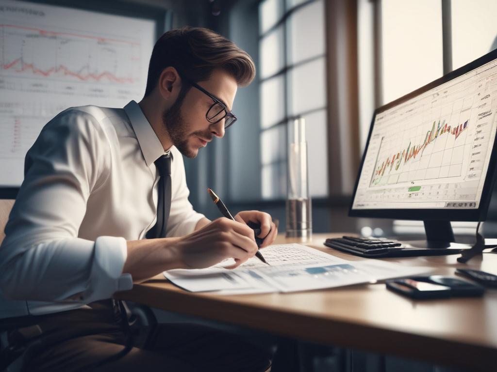 A close up shot of a market research analyst working
