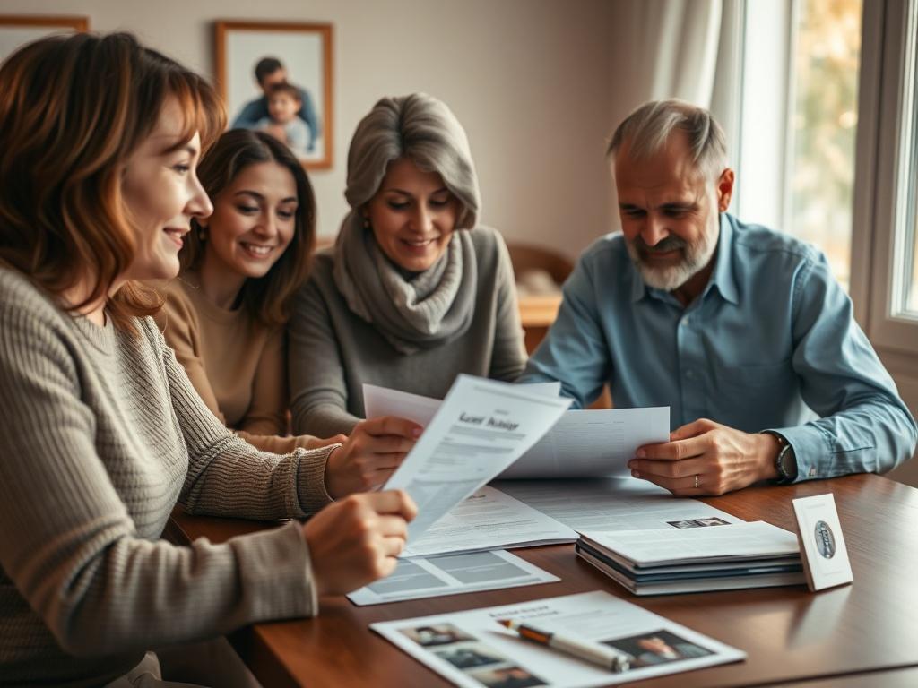 A high resolution close up shot of a family gathered