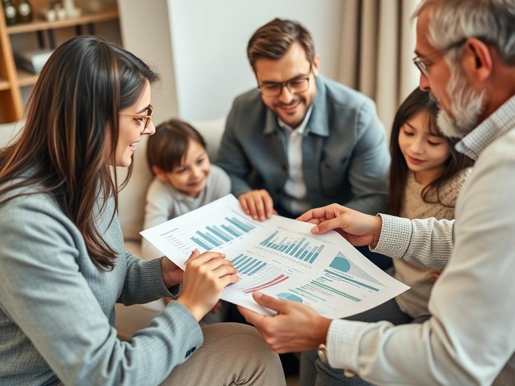 A close up shot of a financial advisor reviewing documents