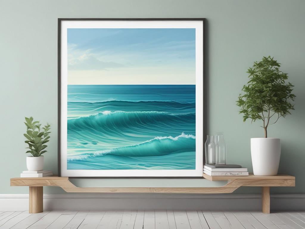 a calm ocean horizon with gentle waves under a clear