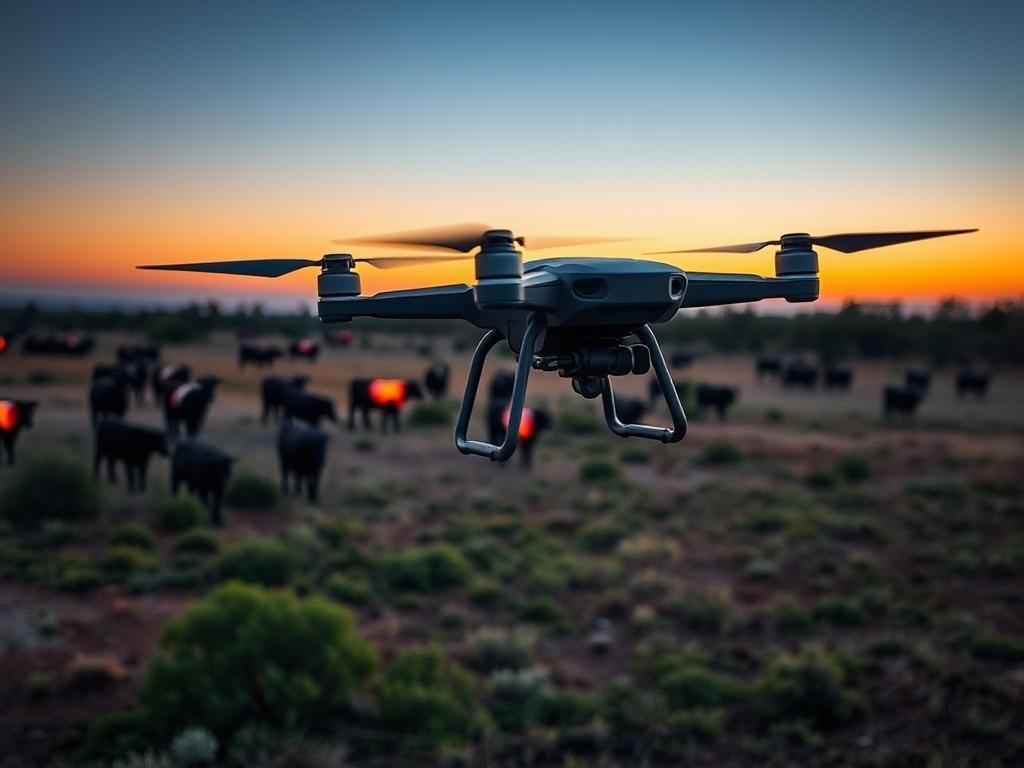 A drone equipped with thermal imaging technology flying over a