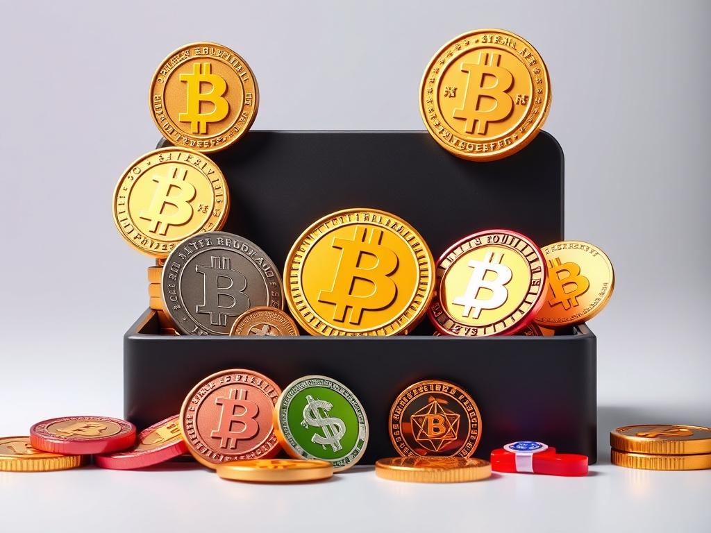 A modern and sleek design for a professional crypto package, featuring detailed illustrations of various meme coins and tokens. The image should be vibrant with a focus on the additional features offered in this package, set against a clean background.