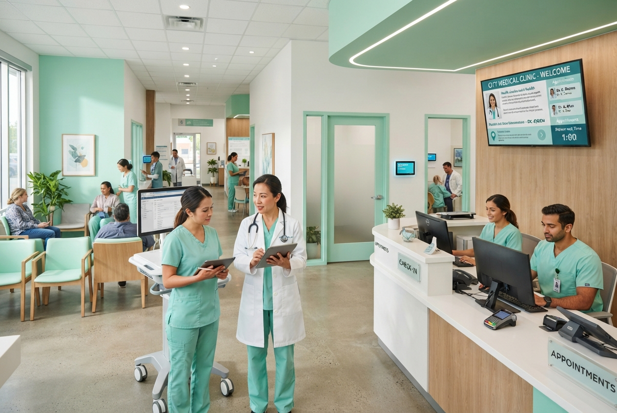 Modern clinic with digital technology