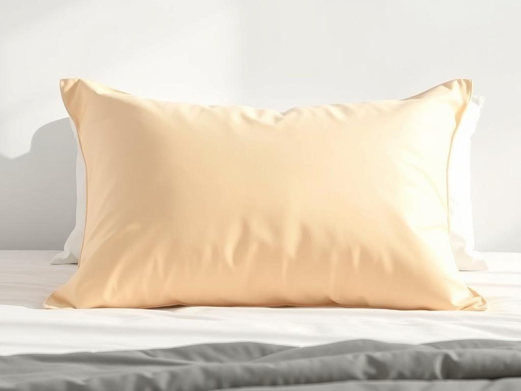Create a realistic high-resolution photo of a Comfortable Pillow Case displayed on a neatly made bed. The pillow case should be soft and inviting, featuring a minimalistic design with clean lines and bold vibrant colors. The background should be simple and bright, showcasing the pillow case as the main focus. Ensure the lighting highlights the texture and quality of the fabric, creating a lifelike appearance.