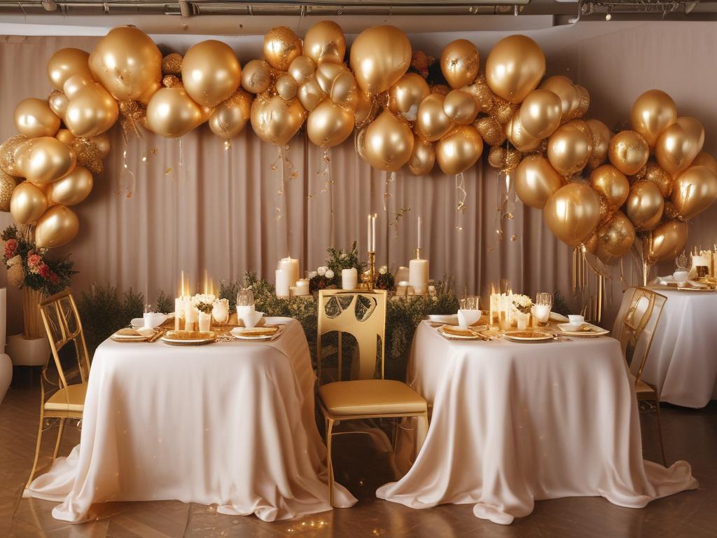 A beautifully arranged celebration in the event space, showcasing a