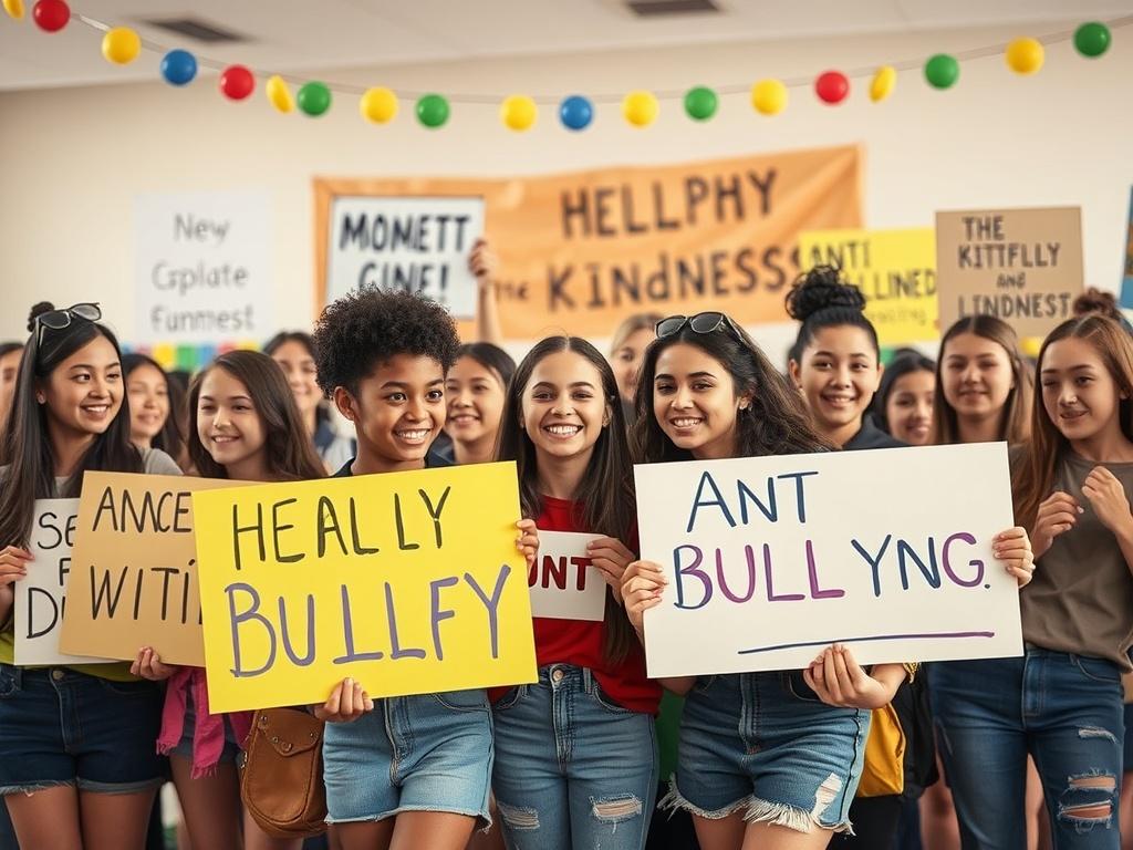 A dynamic scene showing a group of young people engaged