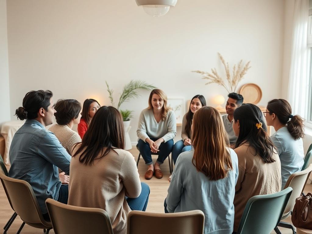A serene workshop setting with a diverse group of young