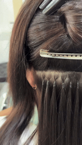 atlanta best professional i_tip hair extensions bead application install service appointment hair included with a custom strand by strand application without using heat or glue this is great fine hair 1-678-663-5298 giphy.gif