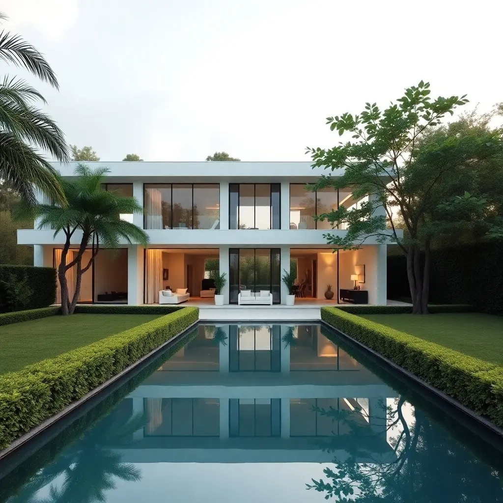 Modern Villa with Reflection Pool