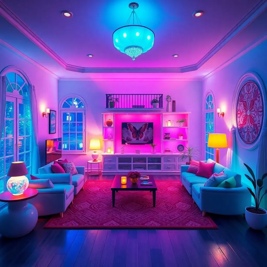 Neon Futuristic Living Room