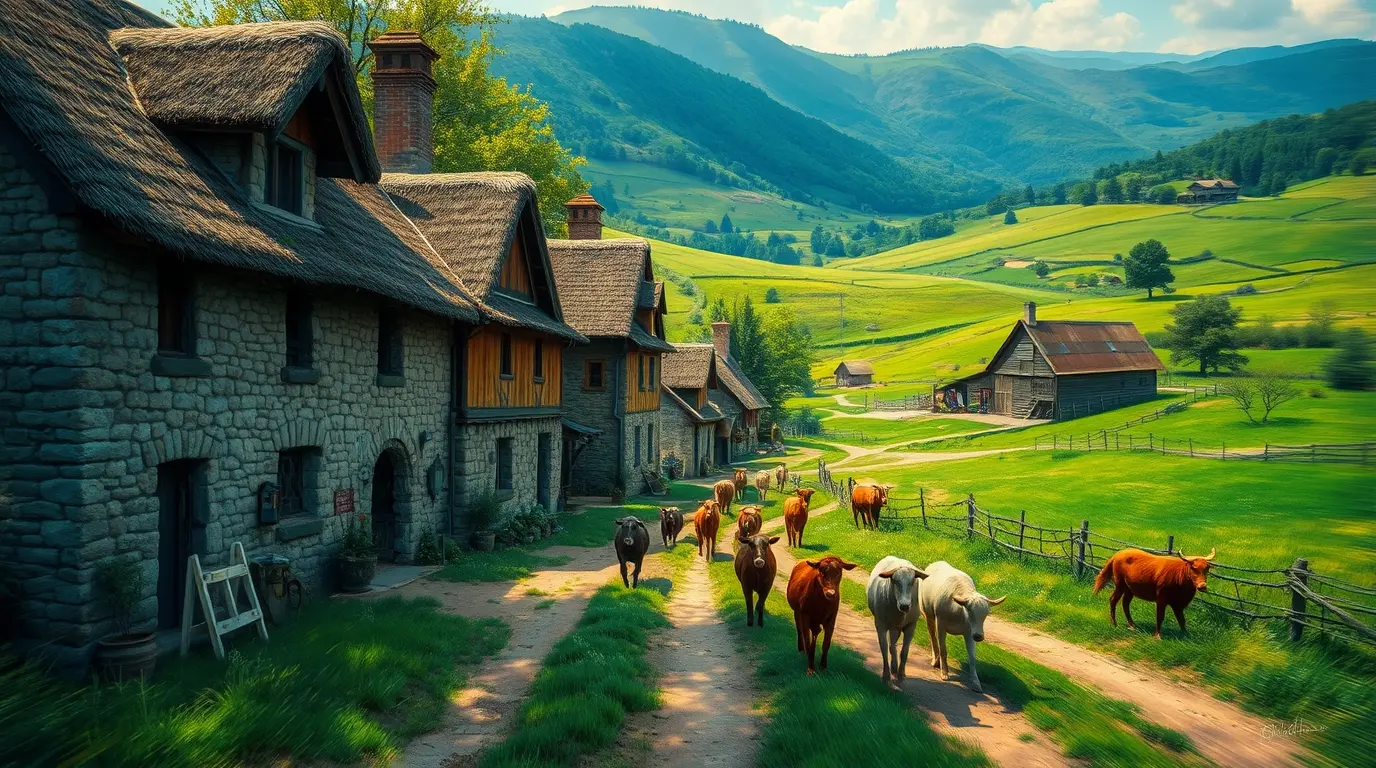 Iridescent Rustic Village
