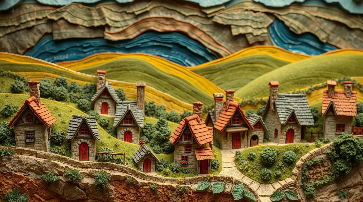 Paper Art Country Village