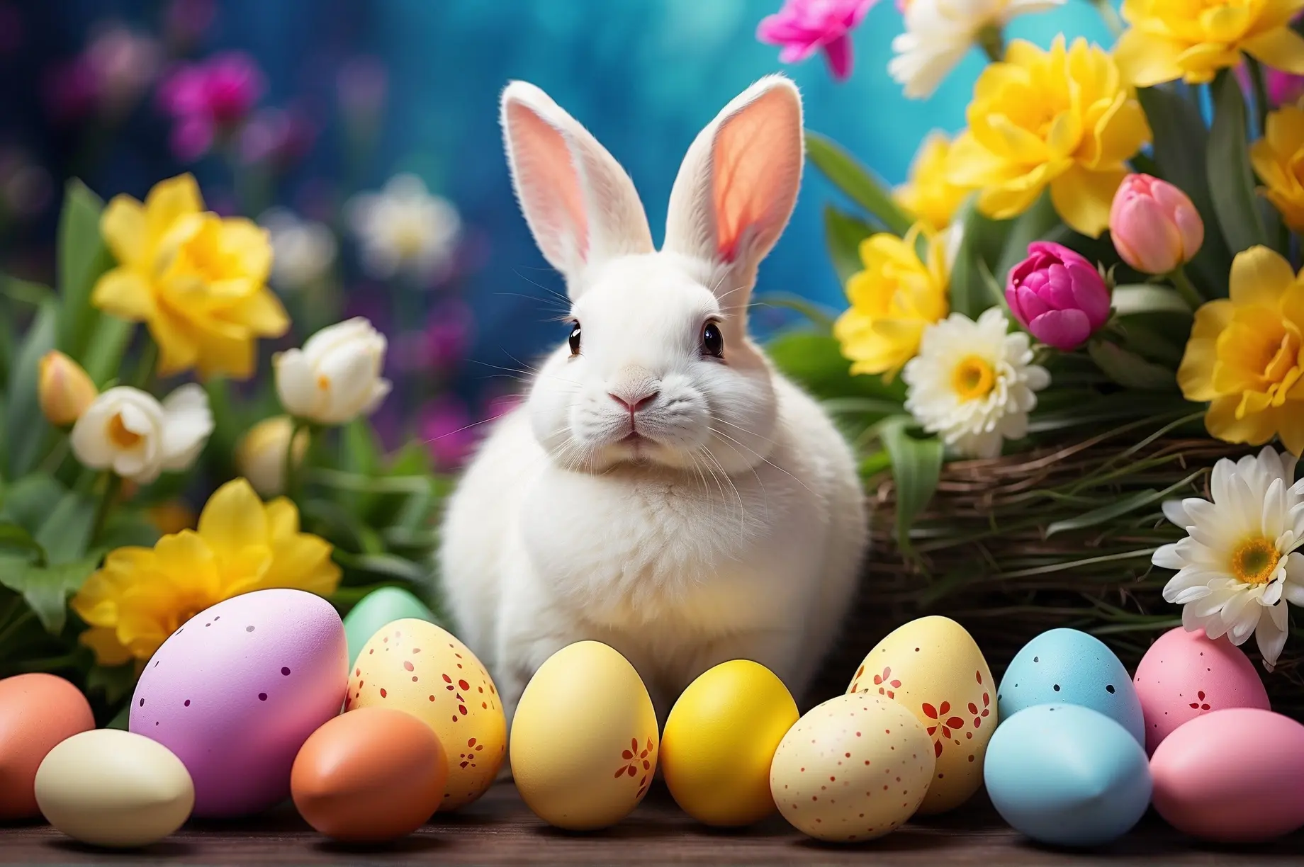 Easter Bunny and Eggs
