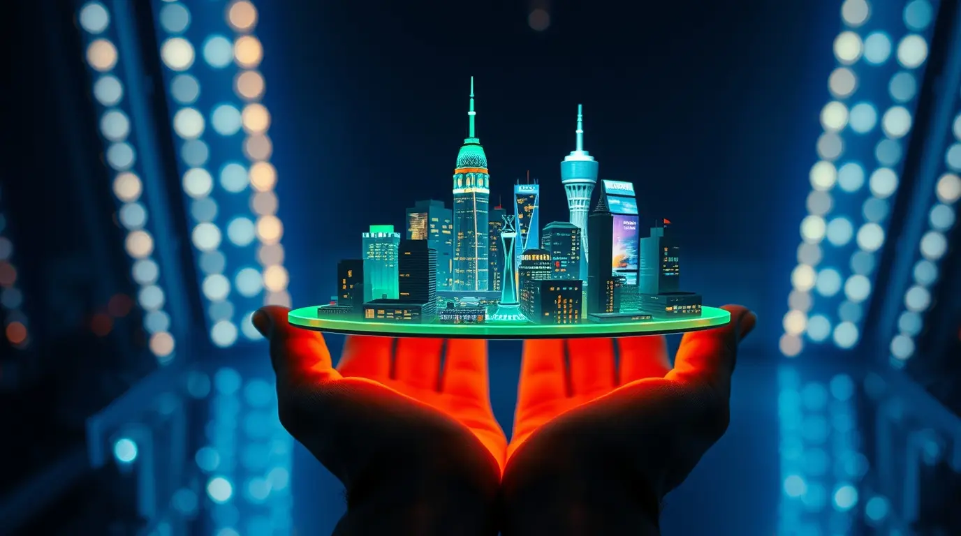 Bioluminescent City in Hands