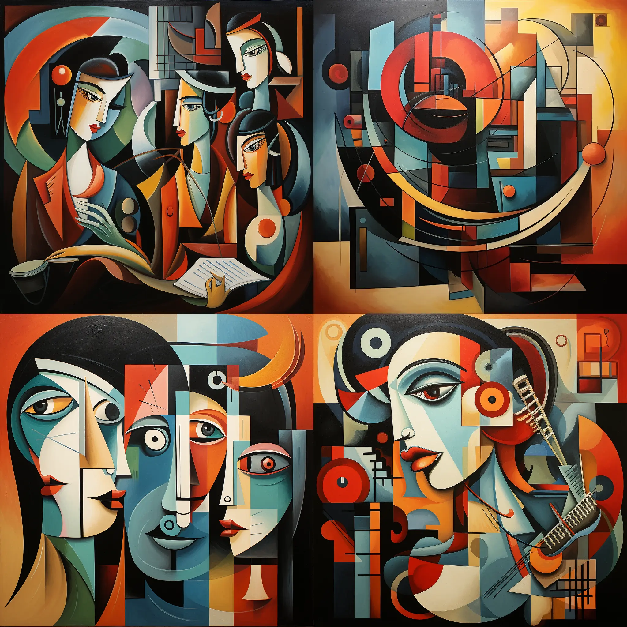 Cubist Colorful Portrait