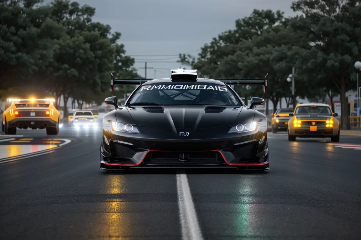 Futuristic Black Sports Car