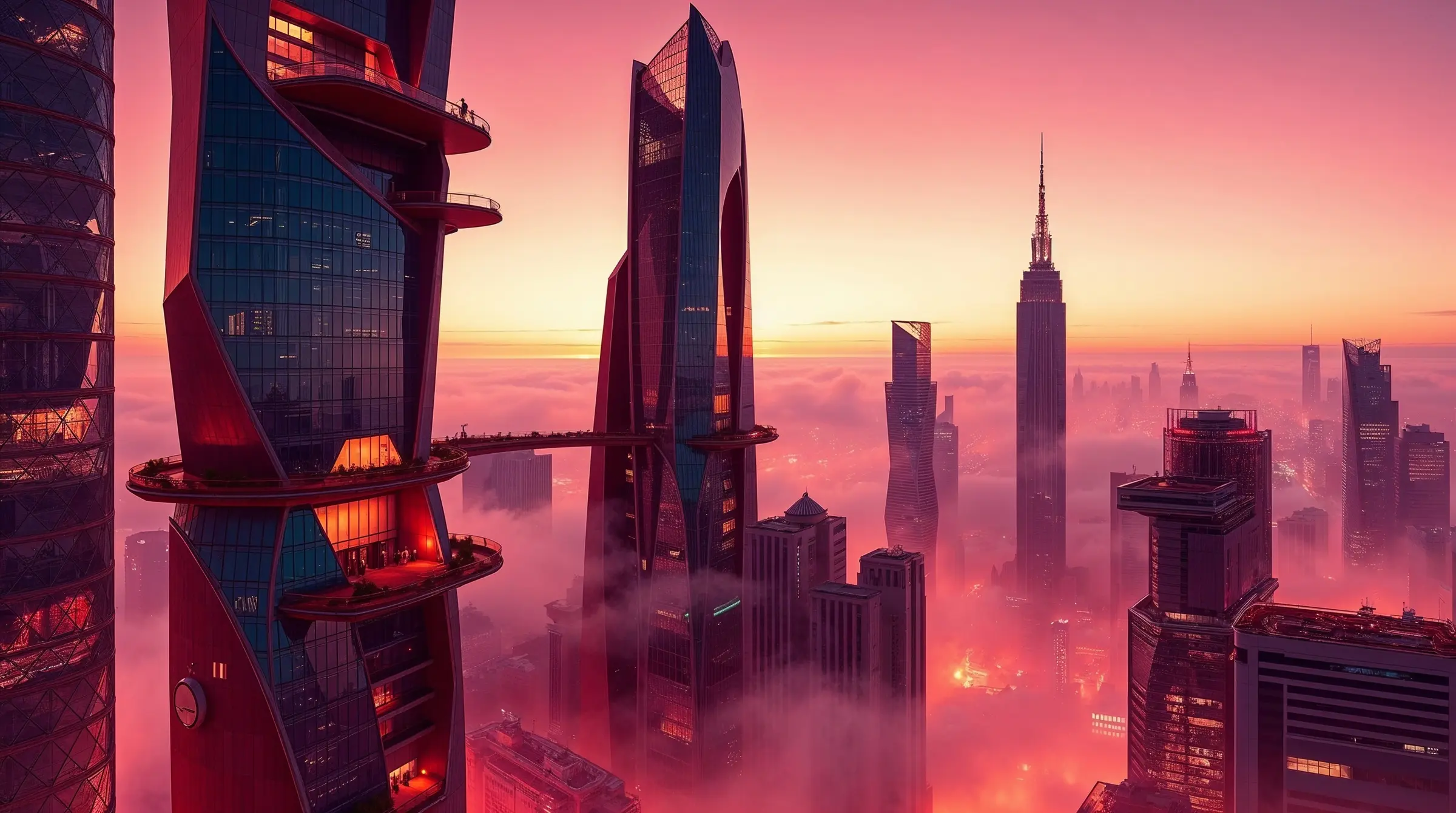 Cyberpunk City Sunset