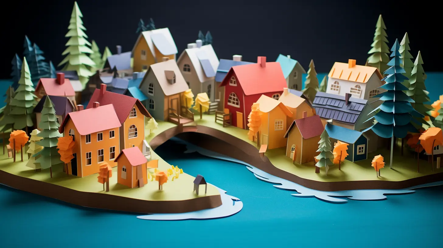 Paper Art Riverside Village Four