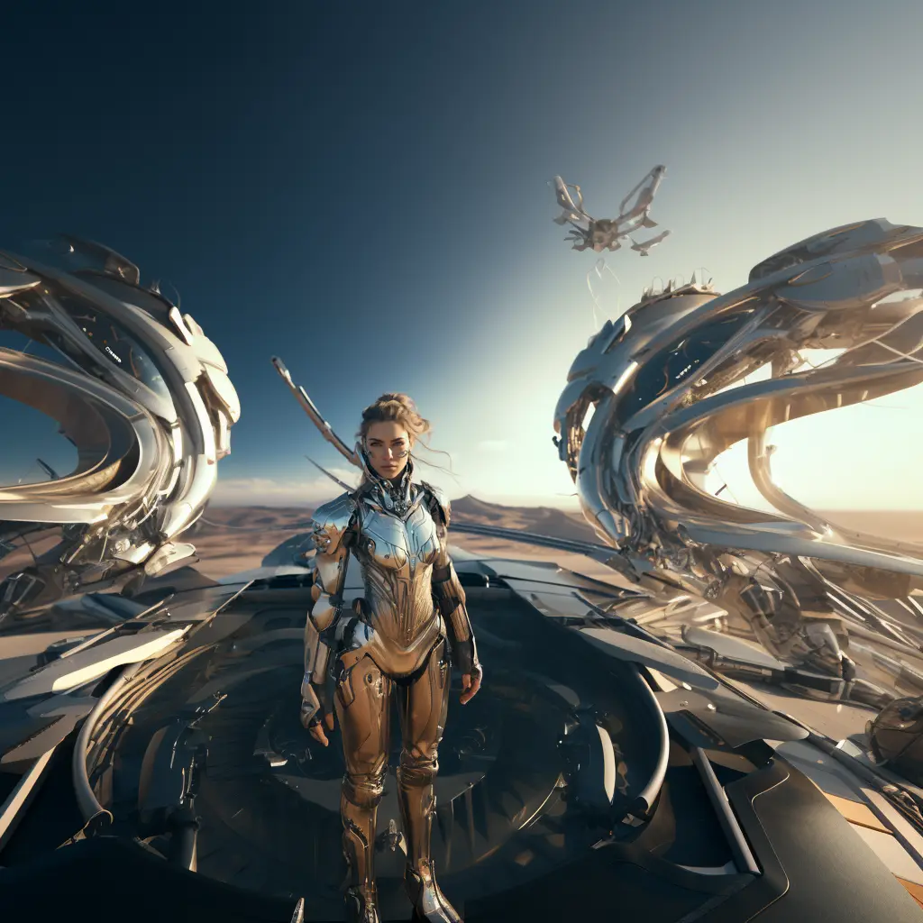Cyborg Warrior Aerial One