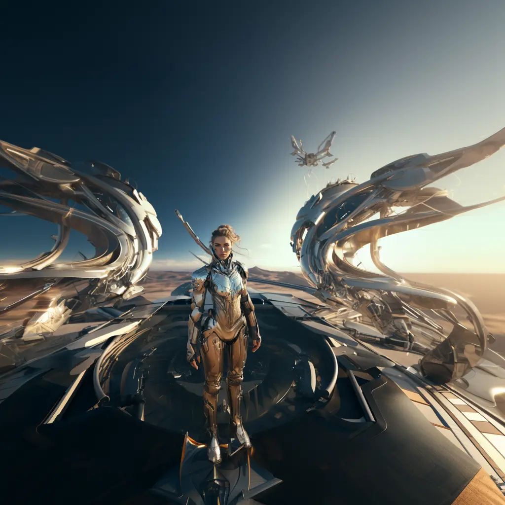 Cyborg Warrior Aerial Two