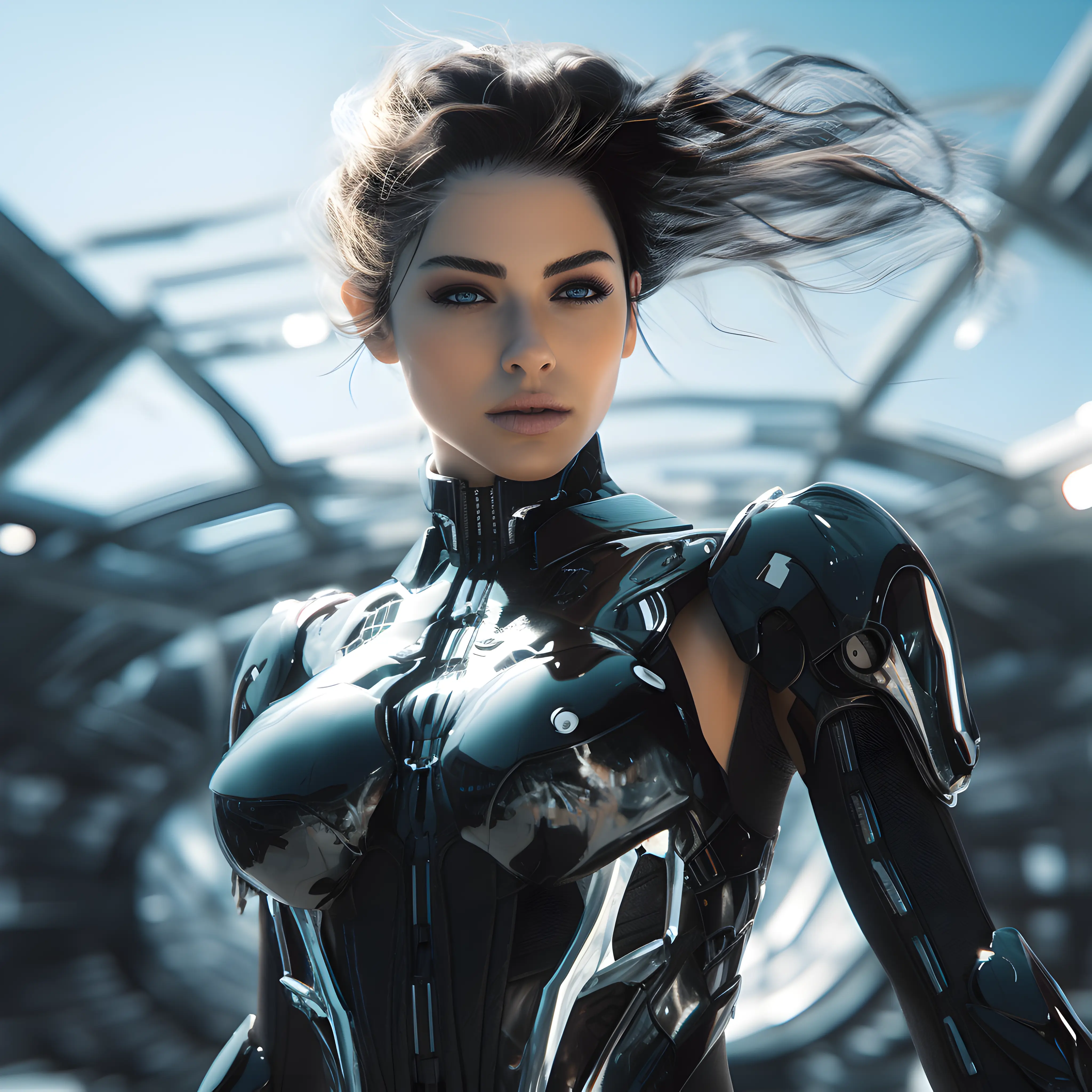 Cyborg Warrior Desert Upscale