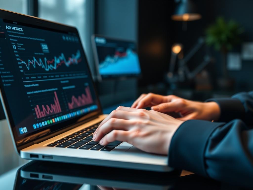 A close up shot of a digital marketing professional working