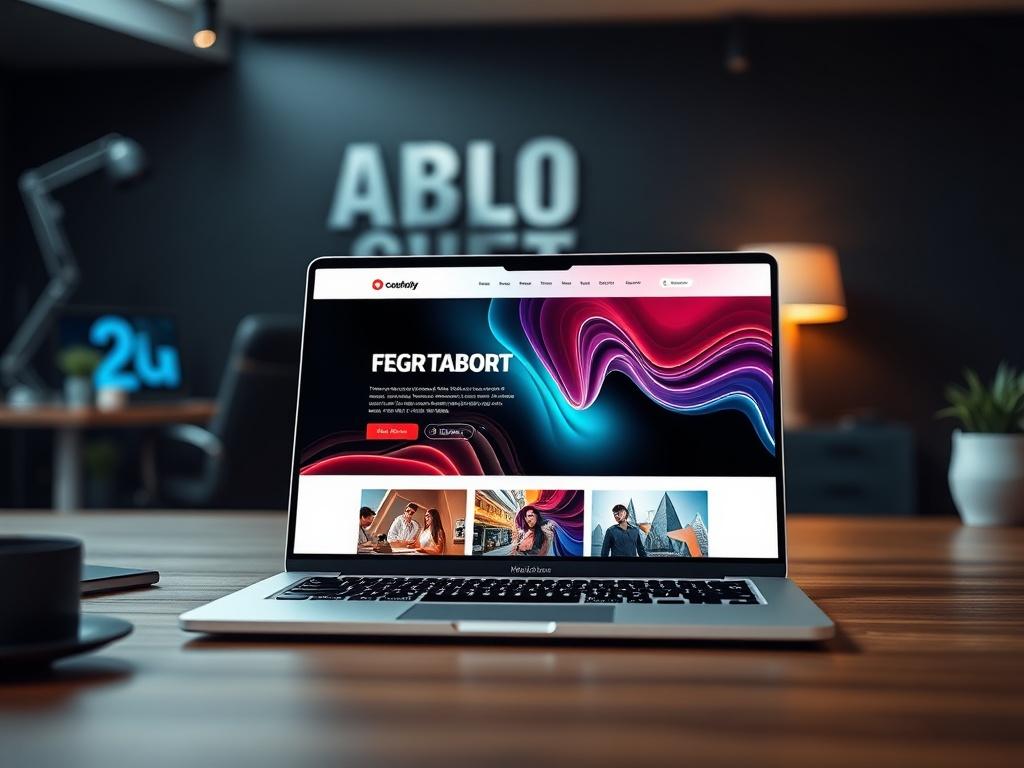 A close up shot of a beautifully designed website on