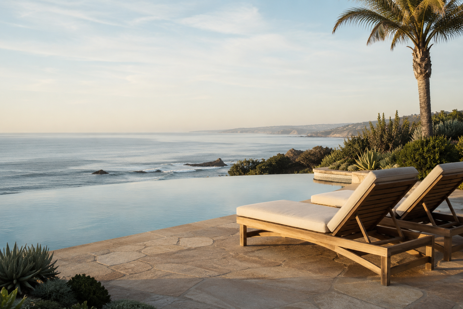 Luxury hotel pool area