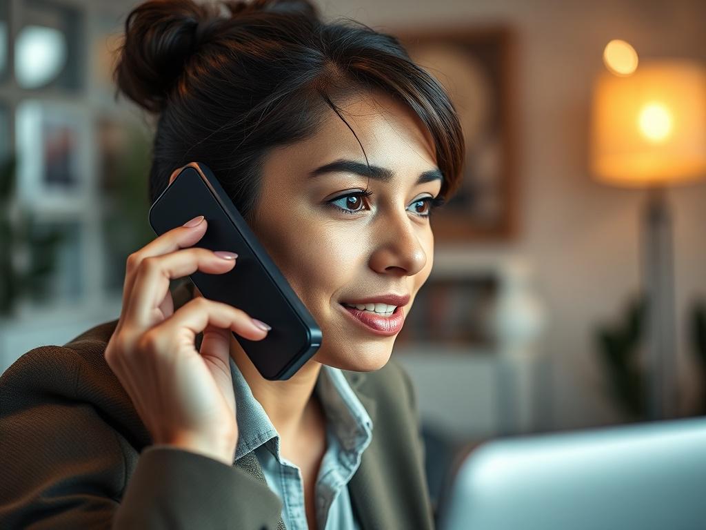A close up shot of a recruiter on a phone